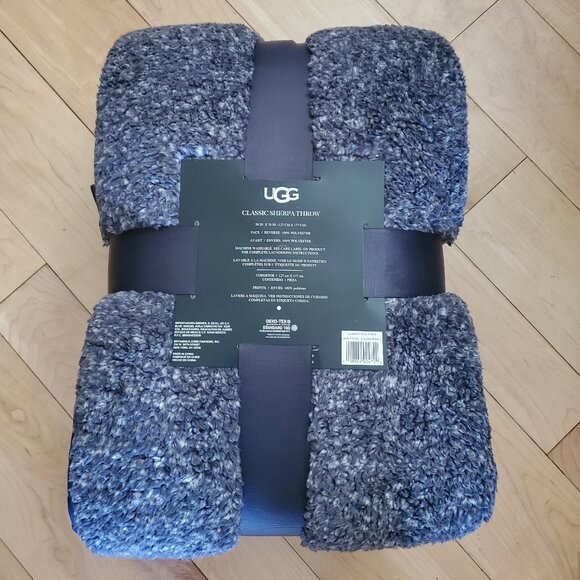 UGG Classic Sherpa Throw Ocean Melange 50 in X 70 in - New - Picture 4 of 8
